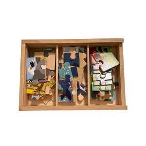 Melissa & Doug Wooden 3-Puzzle Set - Ocean, Safari, Farm Animals